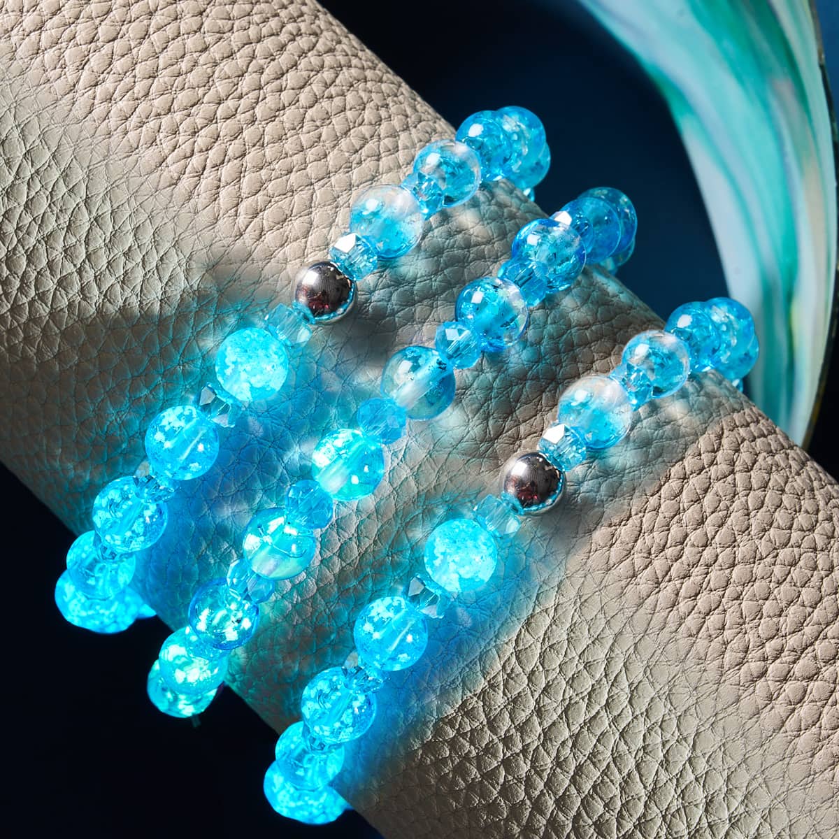 8mm Beautiful Mermaid Beads for Jewelry Making, Ocean Beads for Necklace,  Bracelet, Glass Crackle Beads, Bright Colored Beads for Earrings 