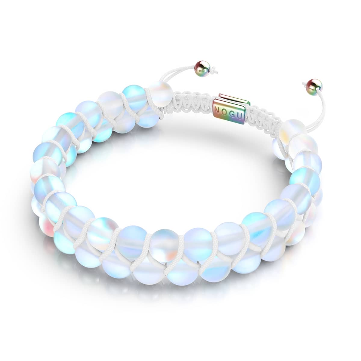 Rainbow White | Unicorn Silver | Double Mermaid Glass Bracelet – NOGU ...