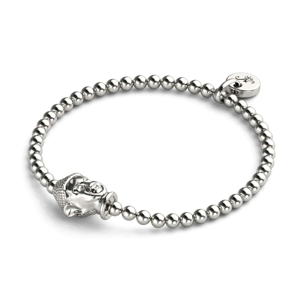 Silver buddha deals bracelet