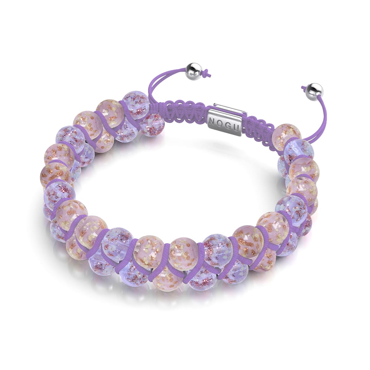 NOGU Purple Fields | Periwinkle x Lilac | Double Firefly Glass Bracelet