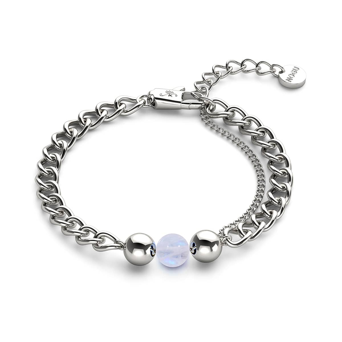 Moonstone x Silver | Gemstone Chain Bracelet – NOGU.studio