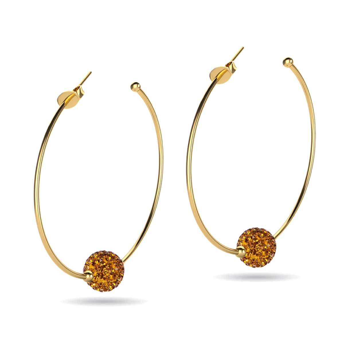 Crystal ball deals hoop earrings