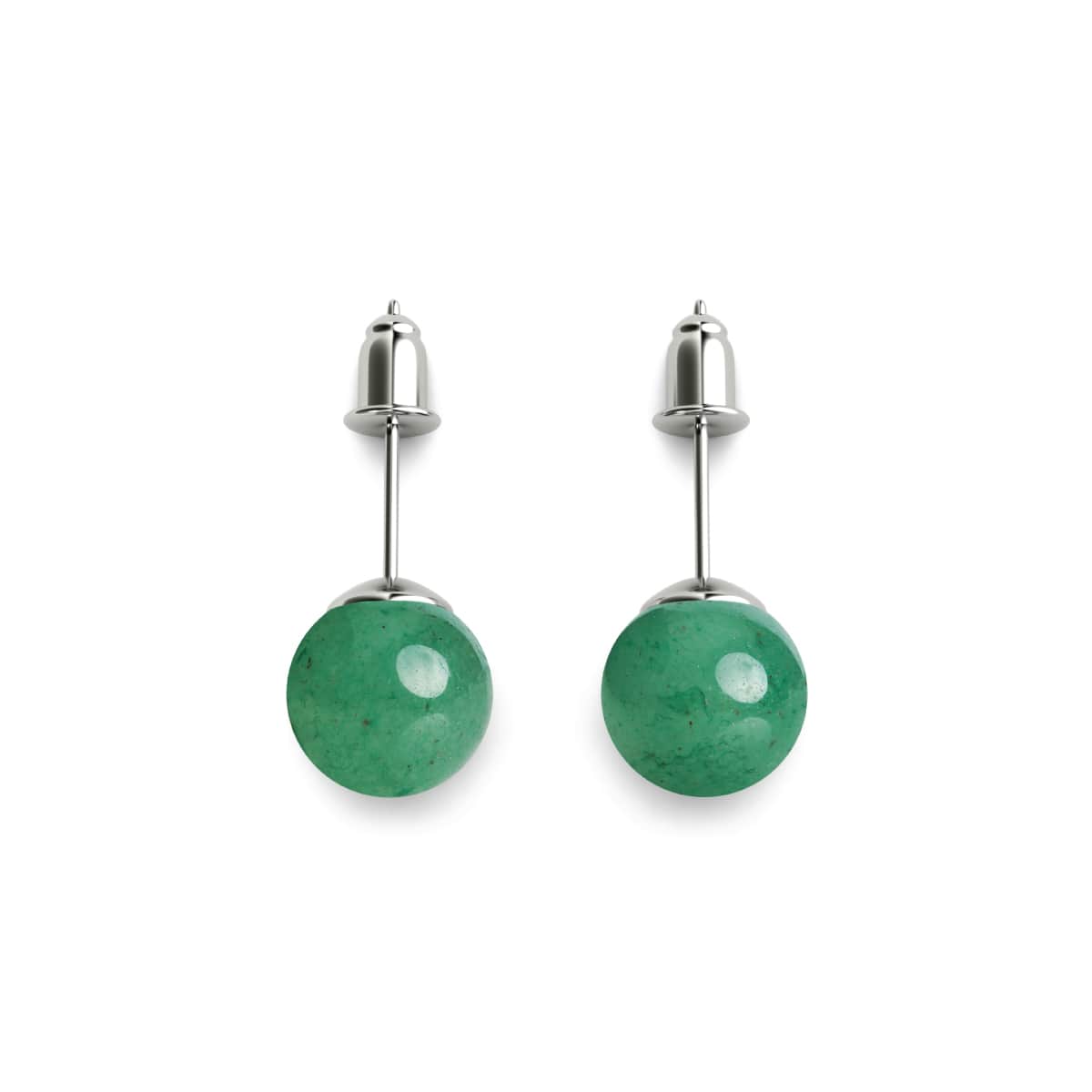 Green Jade | .925 Sterling Silver | Gemstone Stud Earrings – NOGU.studio