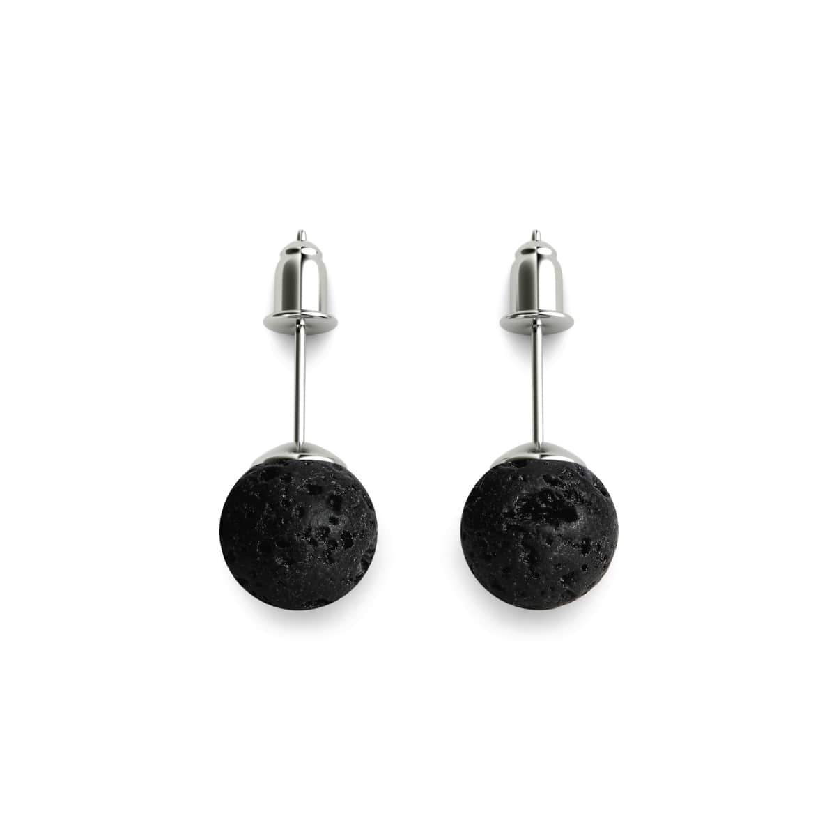 Lava Rock Diffuser | .925 Sterling Silver | Gemstone Stud Earrings