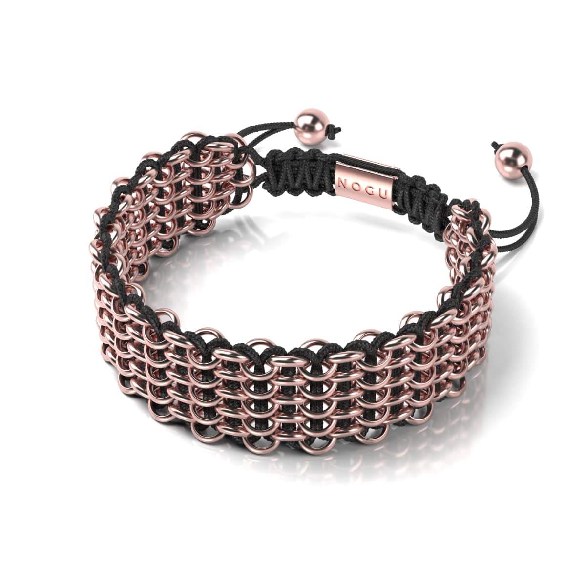 Bracelet Noa cuir havane avec fermoir or rose